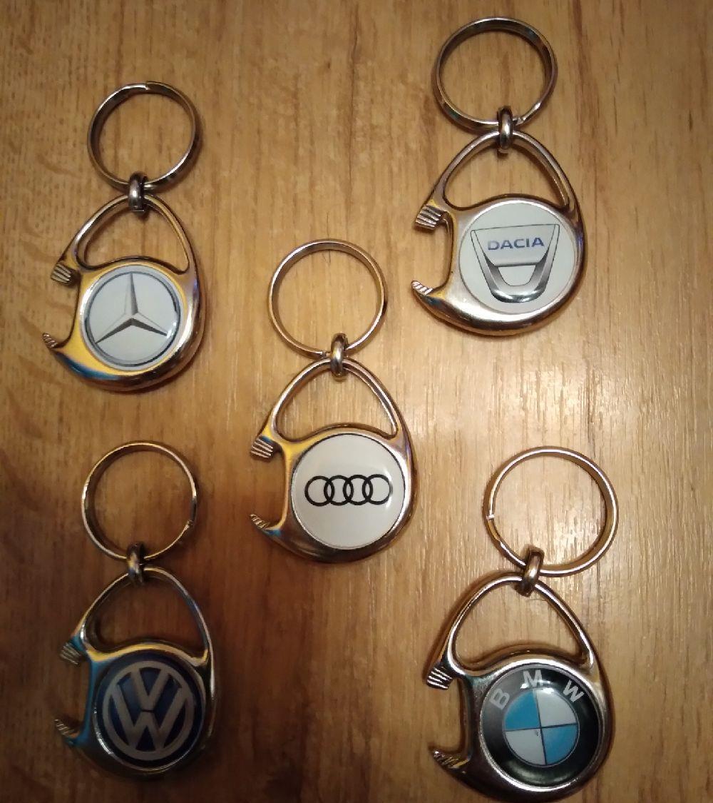 Breloc nichelat cu fisa pentru SHOPPING caruciorul de cumparaturi,BMW, VW, AUDI, MERCEDES,DACIA,NOU!