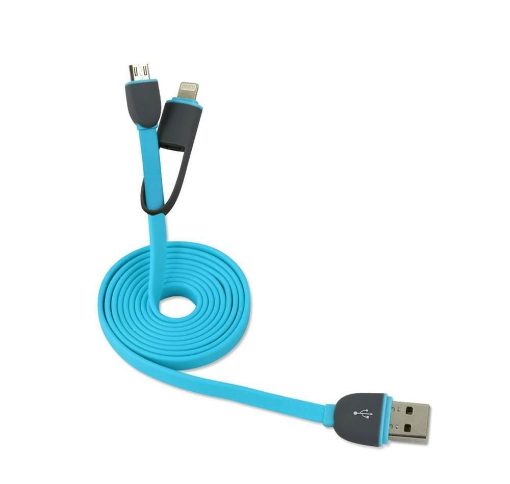 Cablu De Date 2 In 1 Iphone 5/6 + Micro Usb Albastru C165