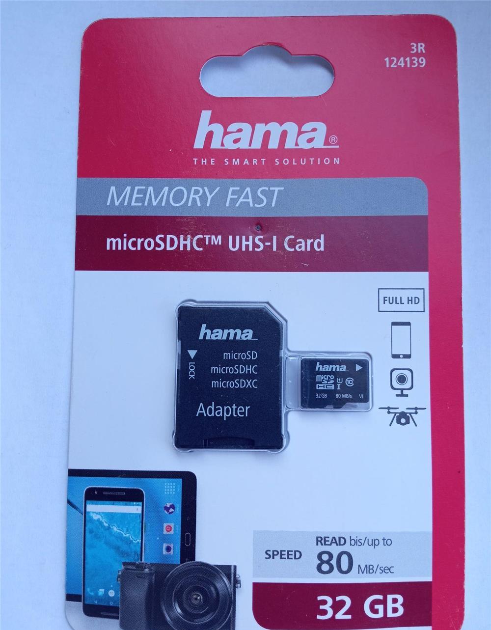Card  memorie Hama MicroSDHC 32GB, 80MB/s Sigilate, pt telefoane, ap. foto