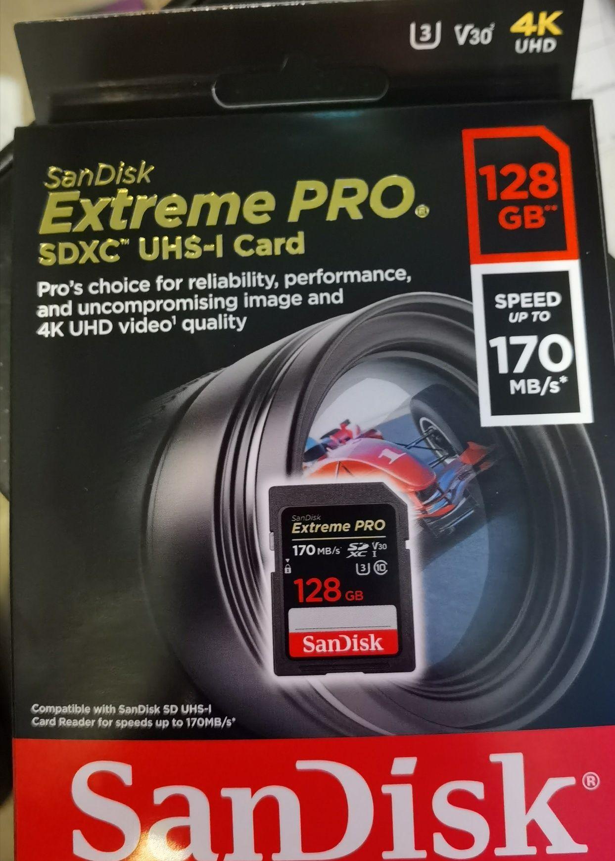 Card SD Sandisk Extreme Pro 128 gb 170 mb/s,Sandisk Ultra 128gb 120m/s