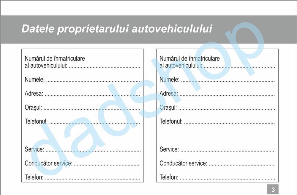 Carnet Service Auto 20x14 cm