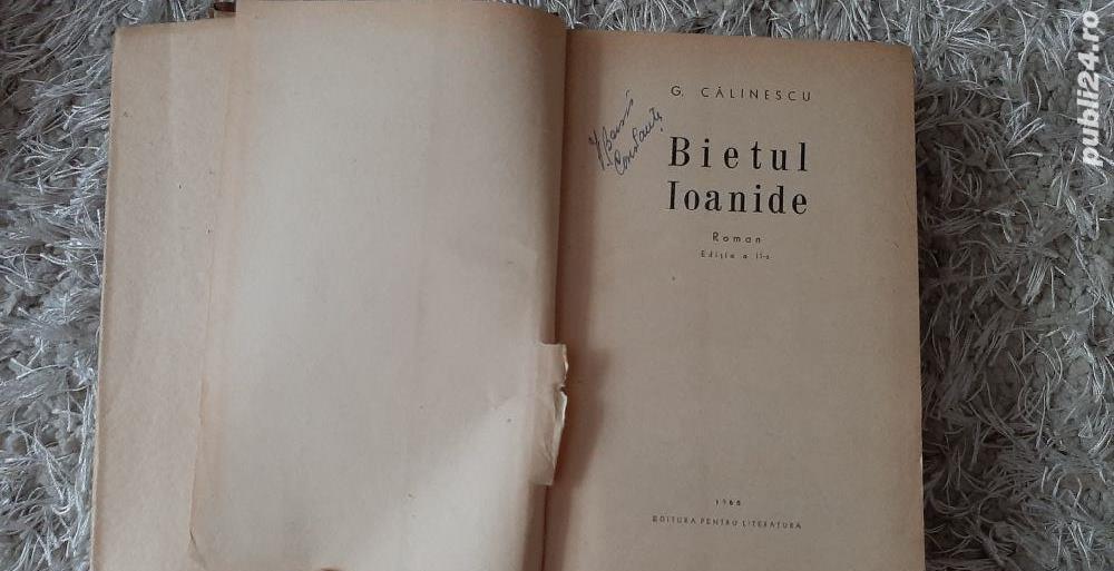 Carte veche - romanul Bietul Ioanide de George Calinescu, editia din 1965