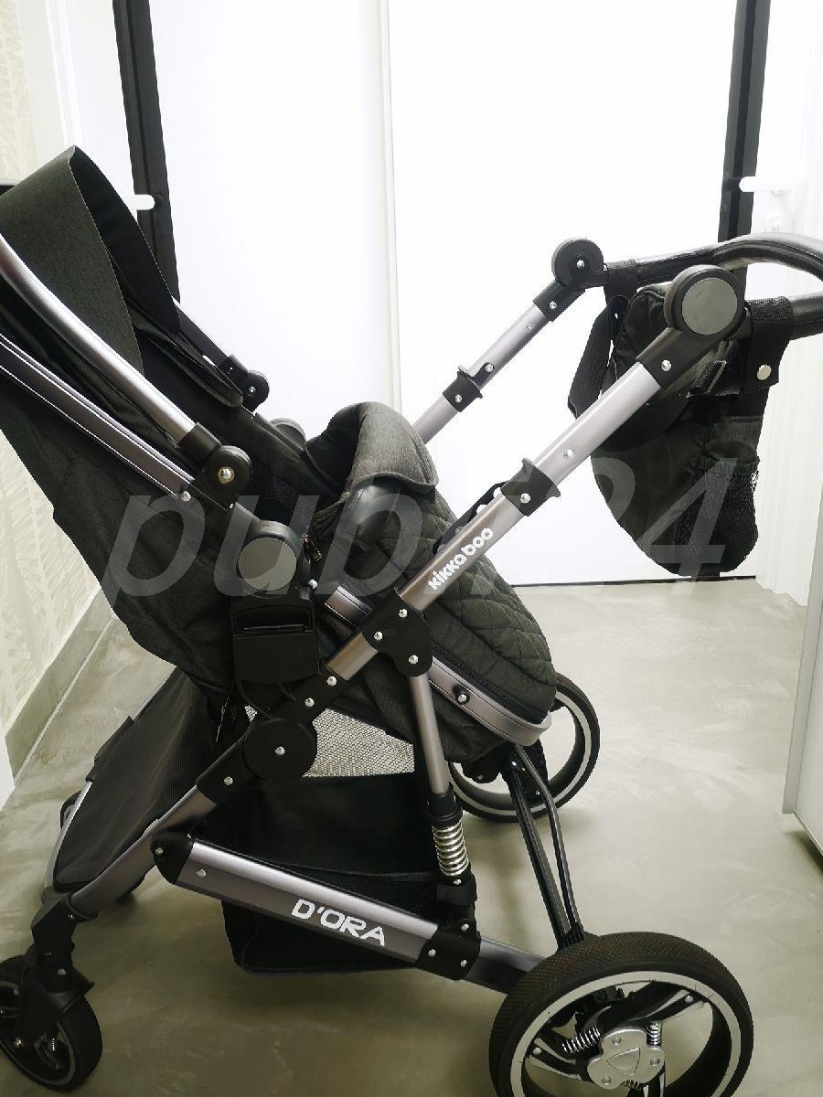 Carucior 2 in 1 cu suspensii Dora Dark Grey KikkaBoo