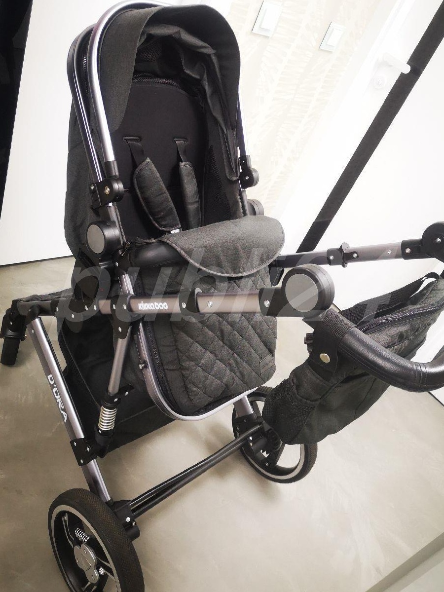 Carucior 2 in 1 cu suspensii Dora Dark Grey KikkaBoo