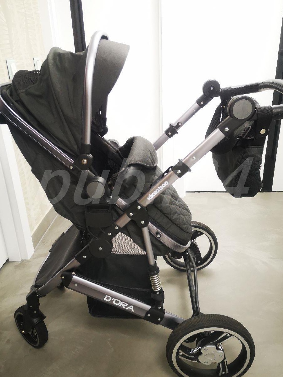 Carucior 2 in 1 cu suspensii Dora Dark Grey KikkaBoo