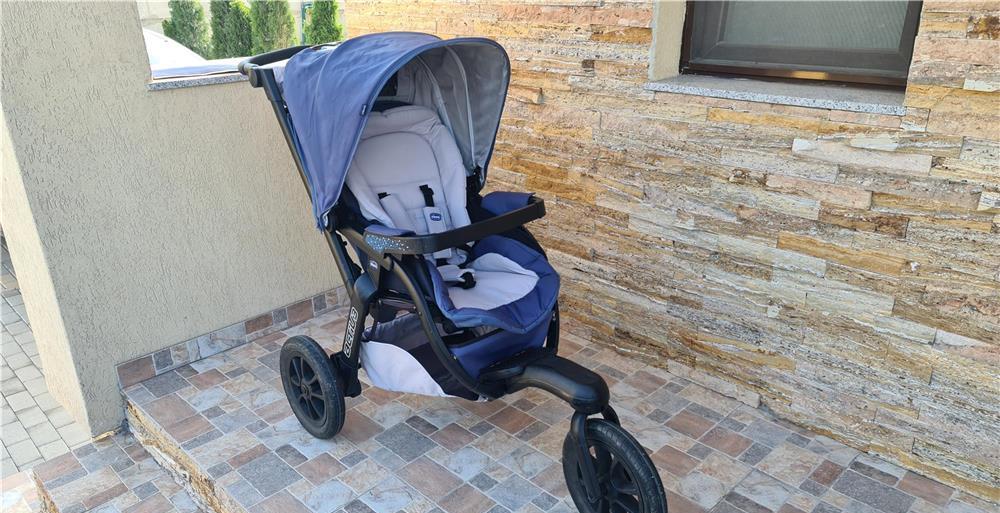 Carucior 3in1 Chicco Trio Activ3 Car Kit, 0 luni+, BluePassion