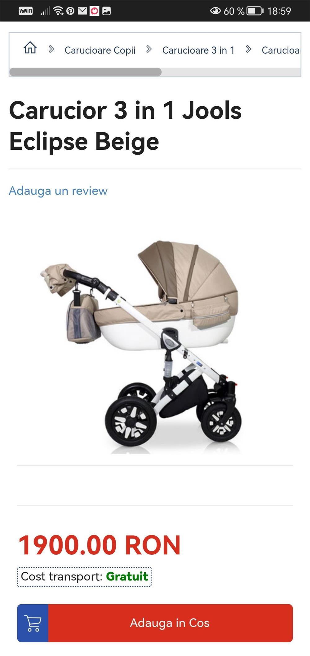 Cărucior Kraussman Eclipse 3 în 1