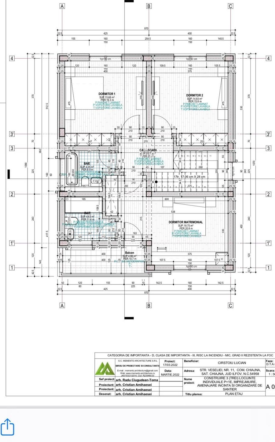 Casa individuala 4 dormitoare , 160 mp utili , teren mare 330 mp