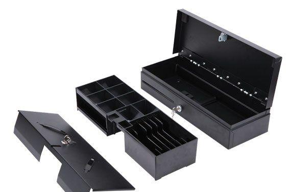 Caseta Sertar Metalic de Bani Flip Top Caseta POS 6 bancnote, 8 monede