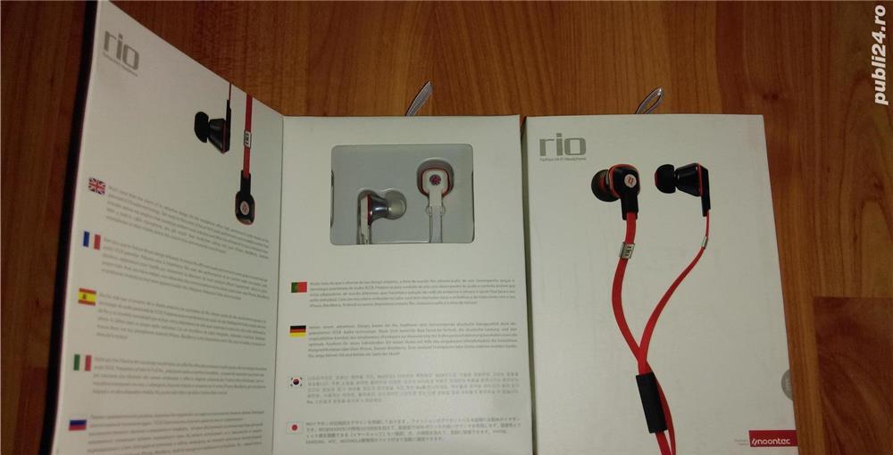 Casti in ear hands-free Noontec Rio Hi-Fi - Culoarae ALB - Produs Sigilat