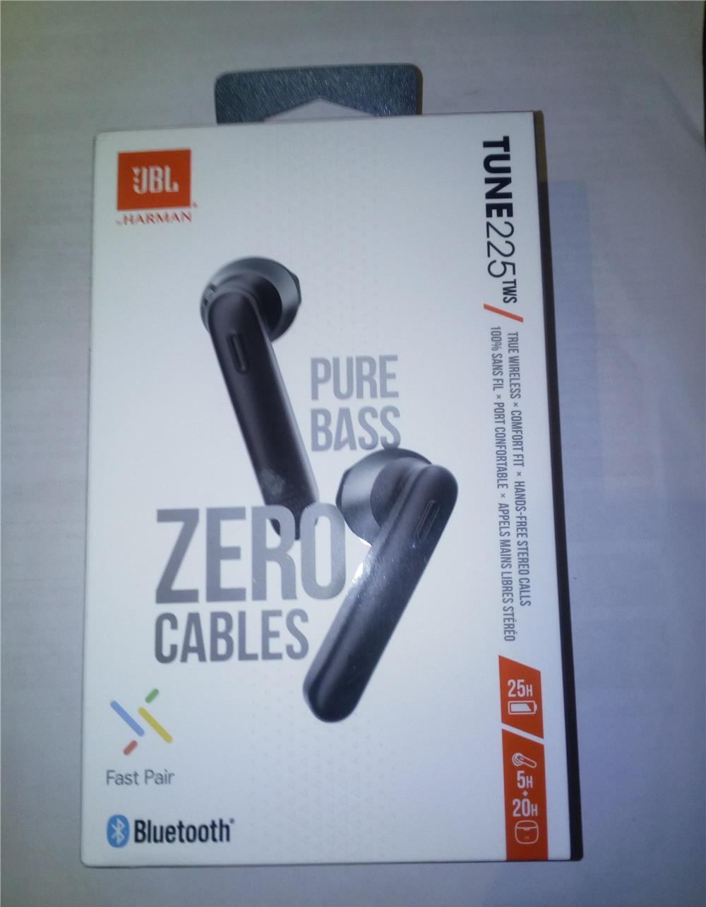 Casti noi Audio In Ear JBL Tune 225, True Wireless, Bluetooth, Autonomie 25 ore, Negru