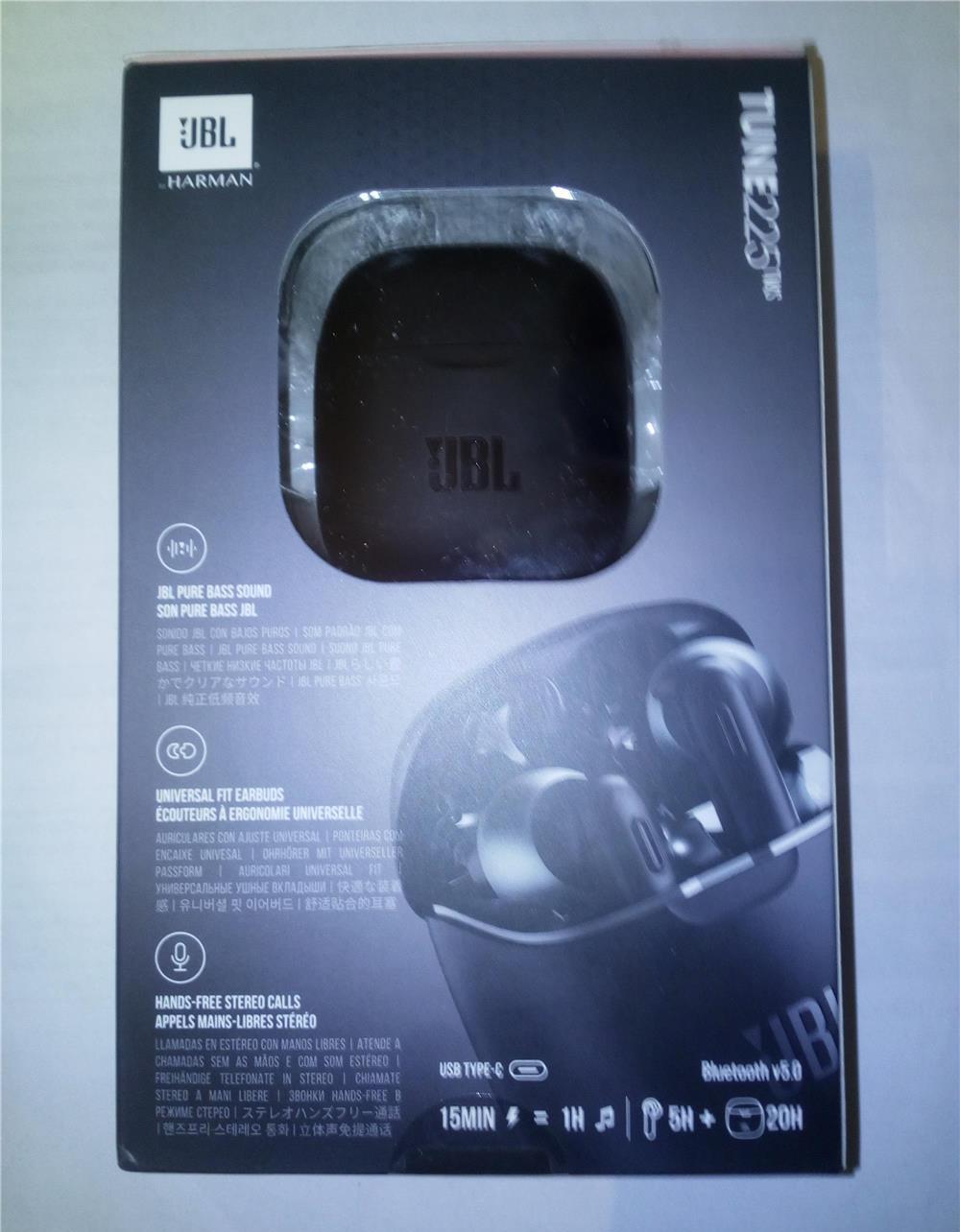 Casti noi Audio In Ear JBL Tune 225, True Wireless, Bluetooth, Autonomie 25 ore, Negru