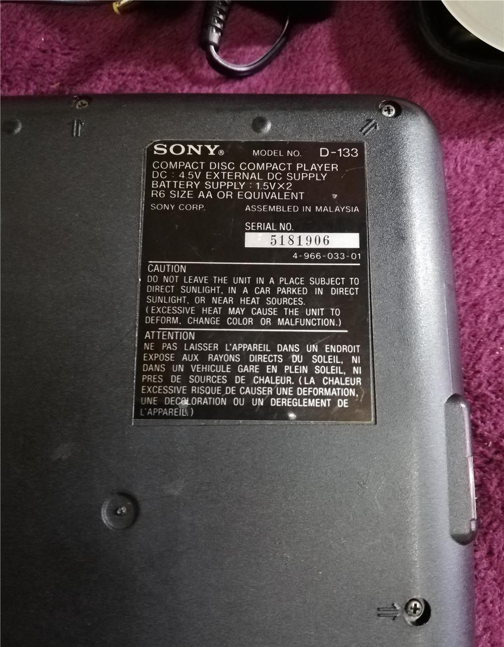 CD player (CD-Walkman) Sony