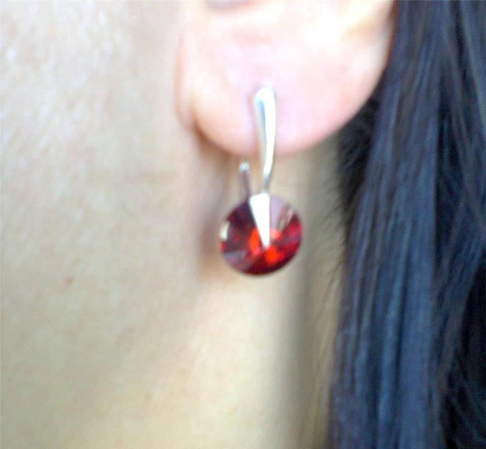 Cercei argint 925 cu cristale Swarovski de 10 mm
