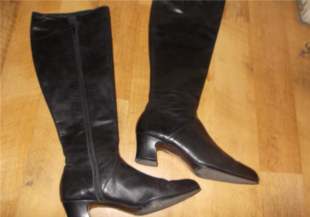 cizme negre de piele 38
