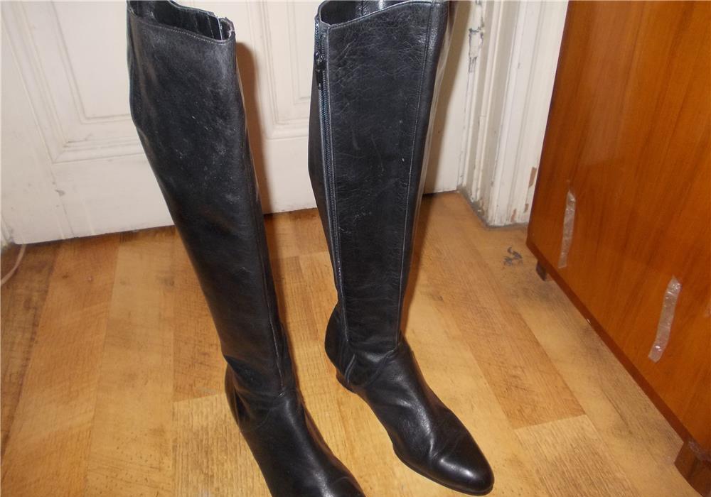 cizme negre de piele 38