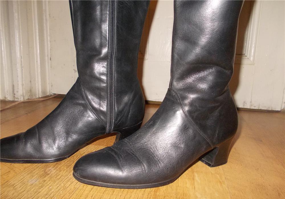 cizme negre de piele 38
