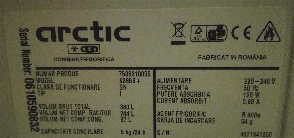 Combina frigorifica Arctic