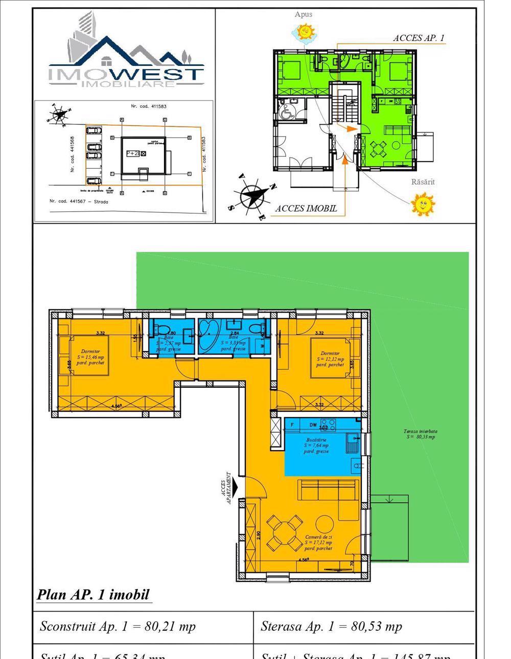 Comision 0%,  Apartament decomandat cu terasa verde de 81 mp