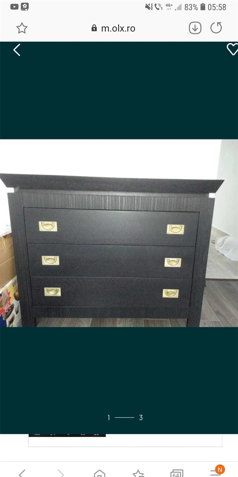 Comodă Saigon de la Naturlich 3 sertare culoare wenge