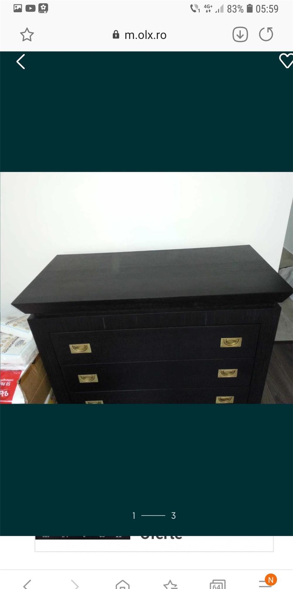 Comodă Saigon de la Naturlich 3 sertare culoare wenge