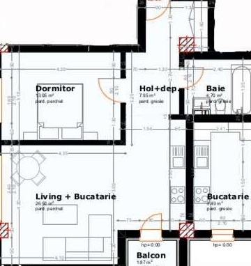 Copou, apartament 2 camere, incalzire pardoseala