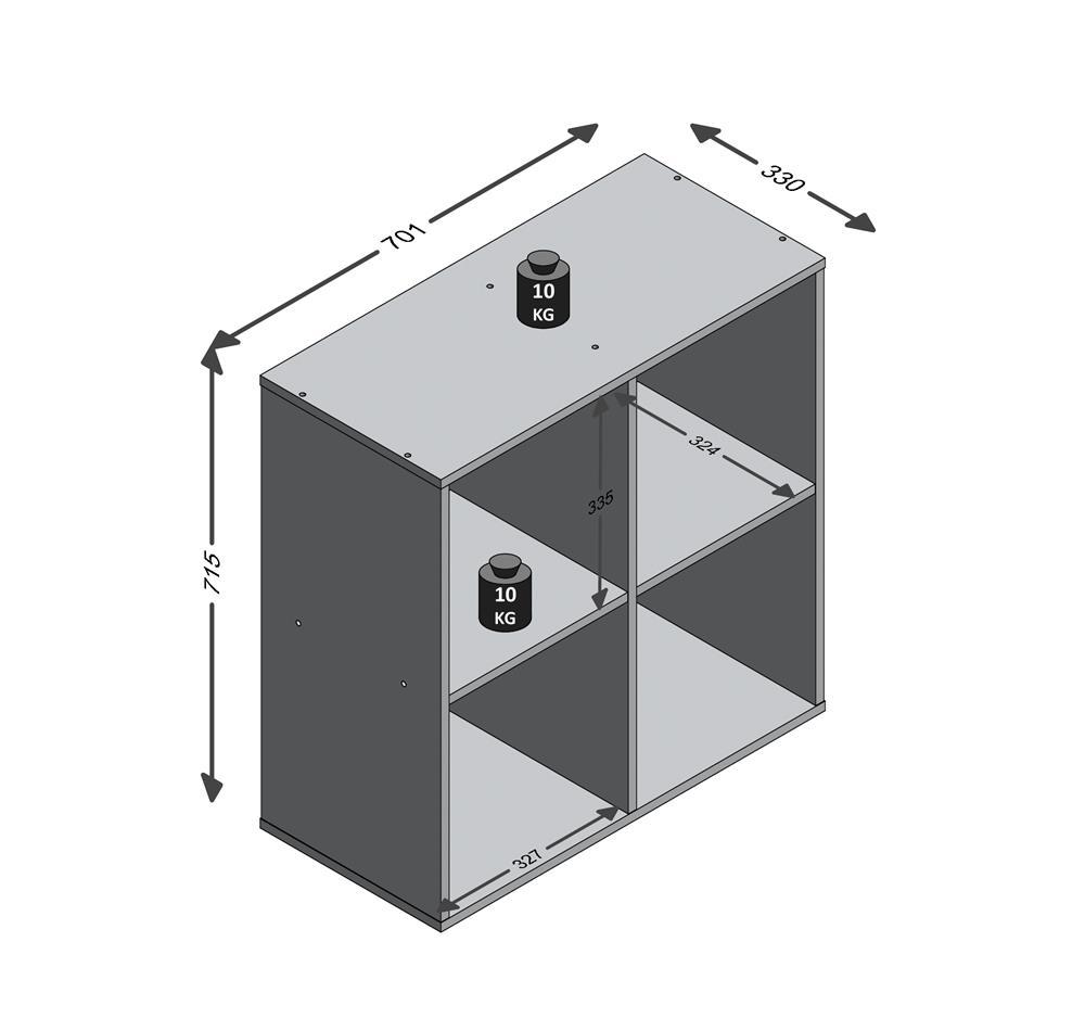 Corp rafturi birou, MEGA 400, stejar, 70 x 71 x 33 cm
