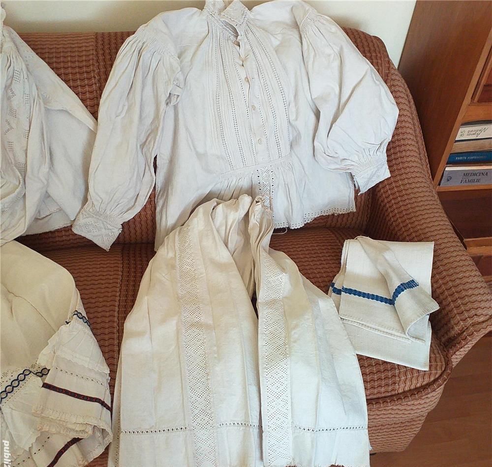 Costum femeie si pt barbat ,vechime peste 100 de ani ,lada zestre si diverse lucruri tesute