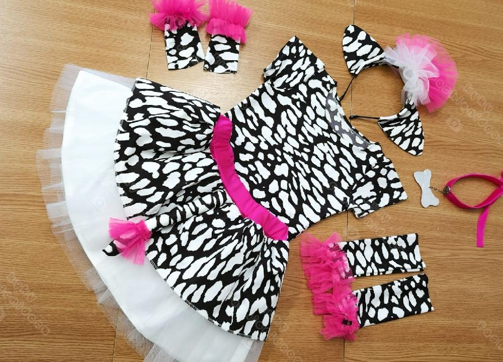 Costum serbare catelus dalmatian copii.Costum spectacol,party,dans catel dalmatian