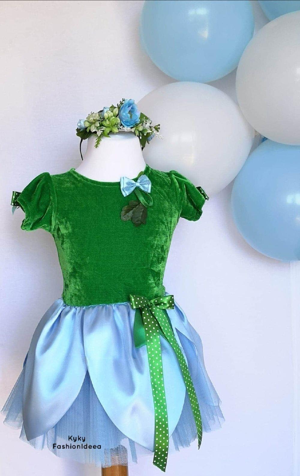 Costum serbare floare trandafir albastru . Rochita serbare,spectacol,party