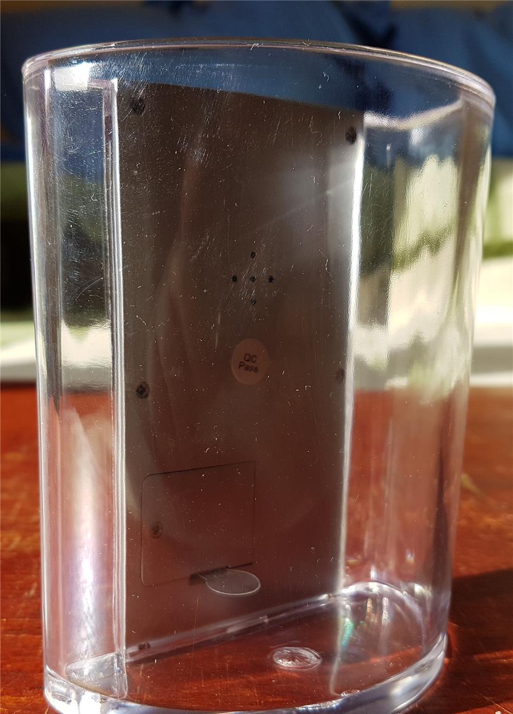 CrisMa Acrylic suport de birou pentru creioane, cu ceas si termometru