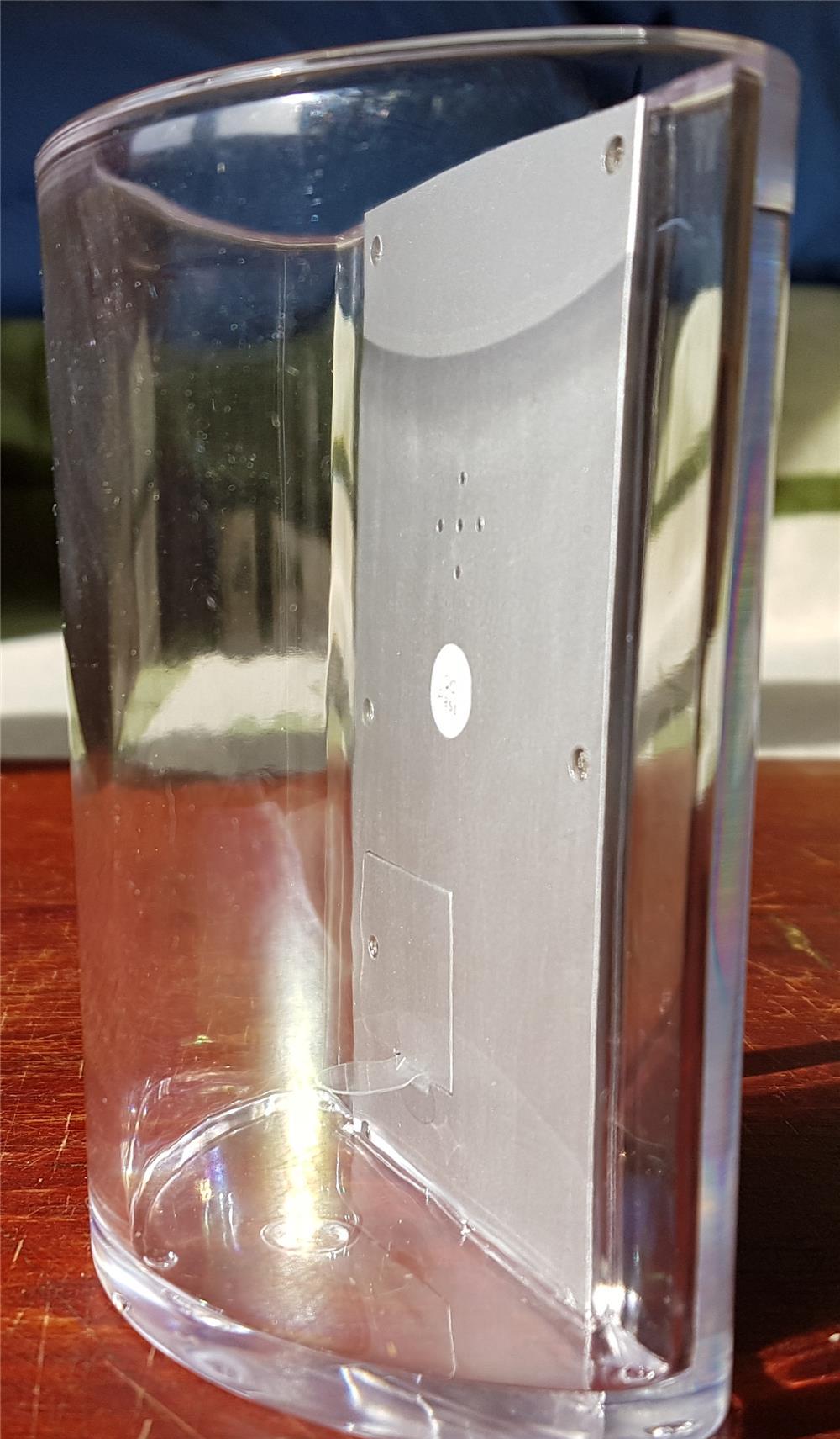 CrisMa Acrylic suport de birou pentru creioane, cu ceas si termometru