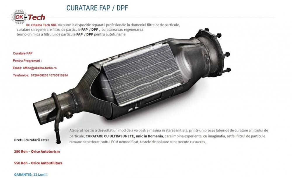 CURATARE, regenerare filtru particule , FAP / DPF