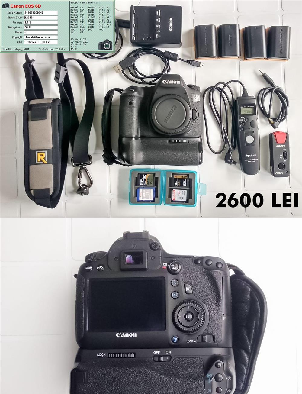 De vânzare echipament foto Canon 6D, obiective, blitzuri, trepied, accesorii - stare foarte bună!
