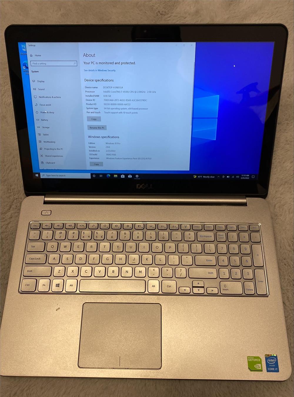 Dell Inspiron 15 7537 i7-4510U 2.0GHz 8GB DDR3 SSD 480GB GT750M 2GB