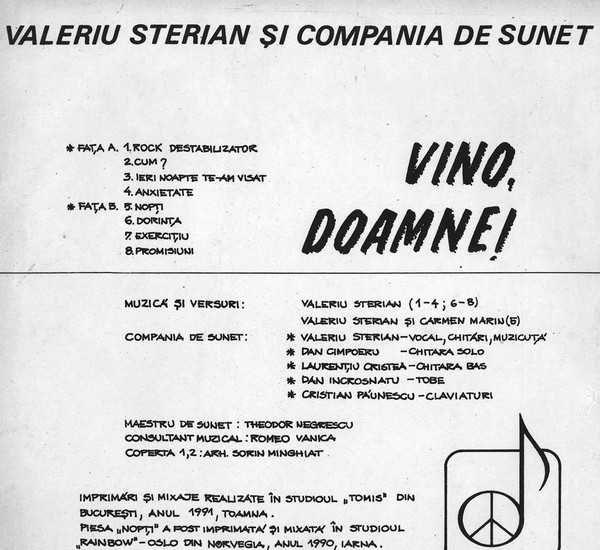 Disc Vinyl - Valeriu Sterian și Compania De Sunet – Vino, Doamne!