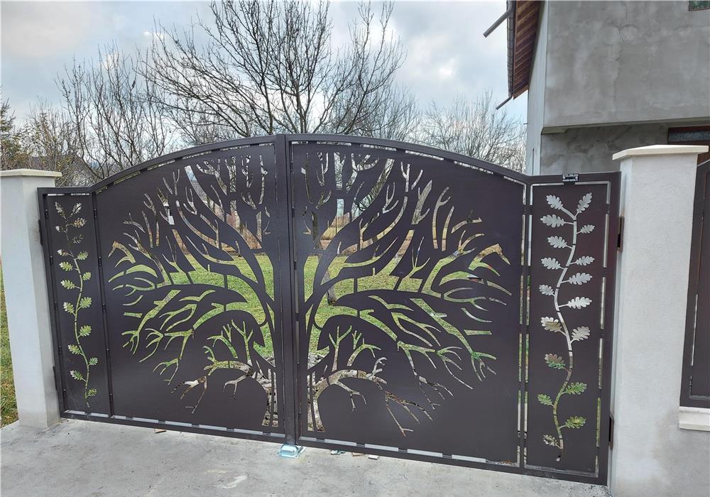 Executam porți garduri balustrade tabla decupata orice model vopsit în câmp electrostatic montaj inc