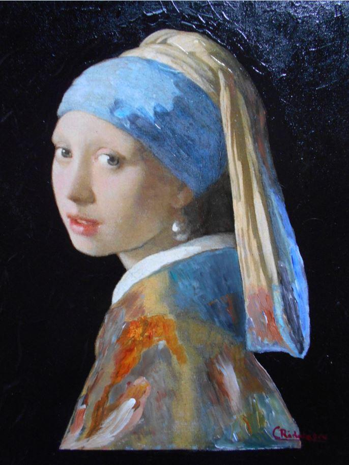 Fata Cu Cercel De Perlă - Tablou după Johannes Vermeer 1665