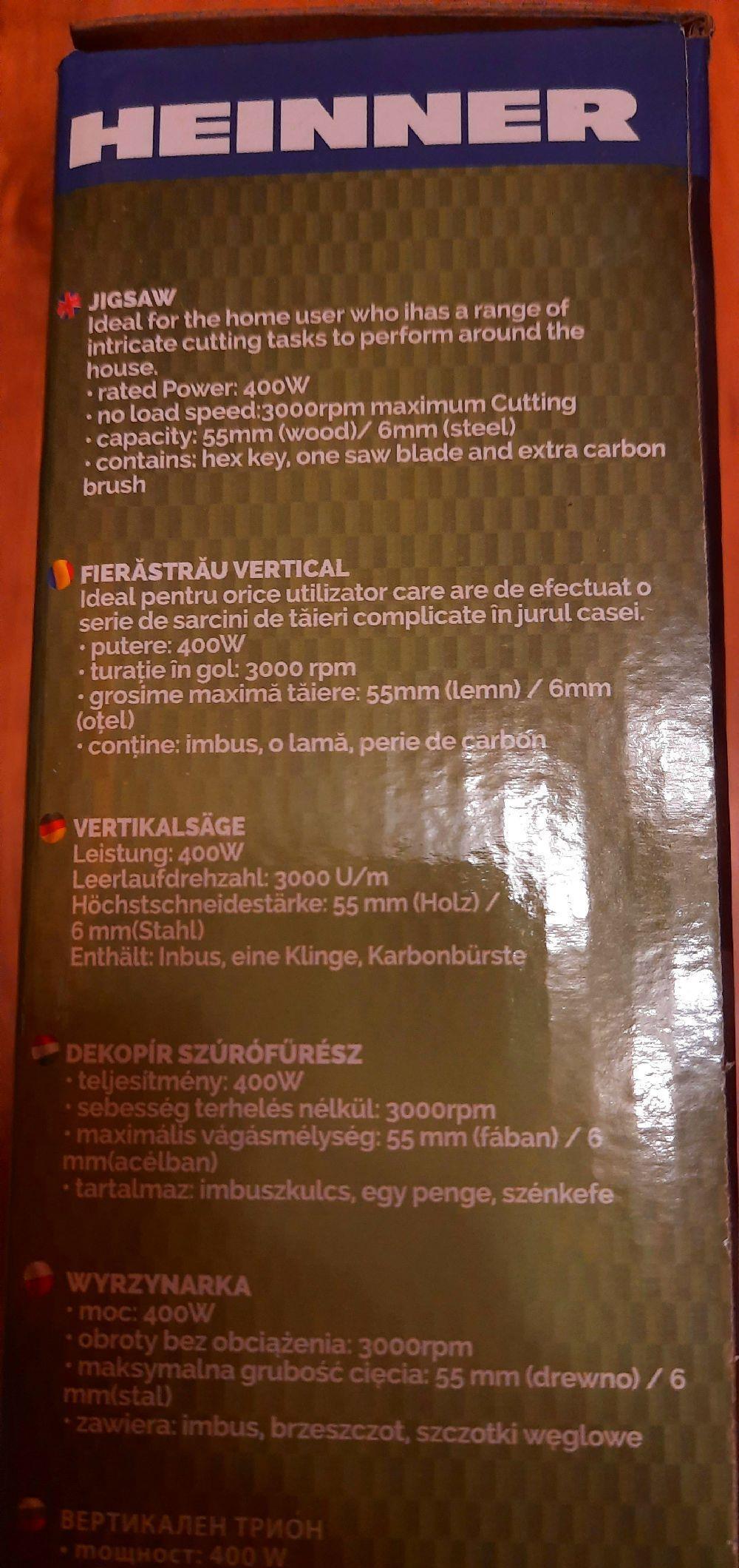 Fierastrau vertical, 400 W, 3000 RPM, Nou!