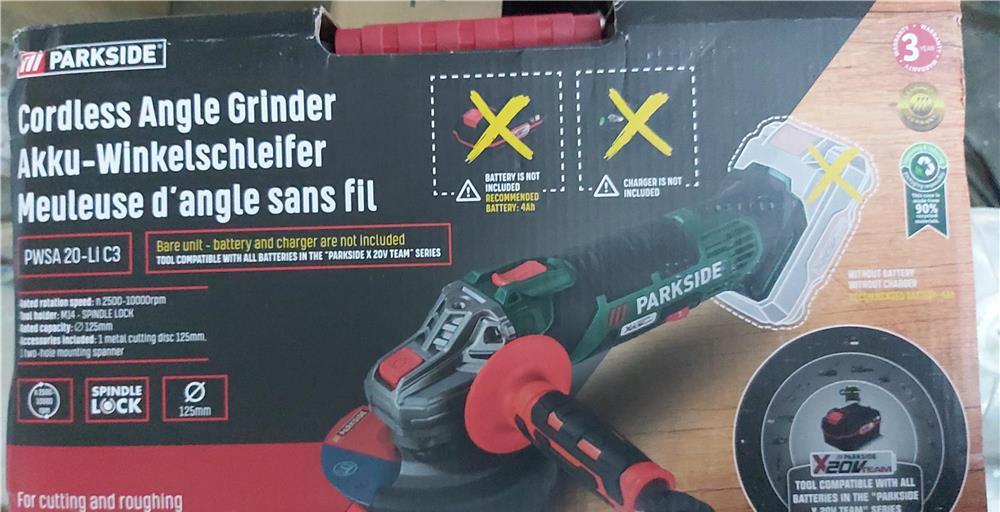 Flex, polizor unghiular 125mm Parkside 20v fara acumulator incarcator