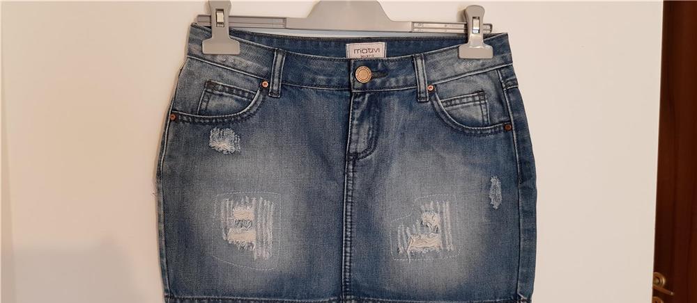 Fusta de blugi denim Motivi, Papaya, Yessica si Kenvelo