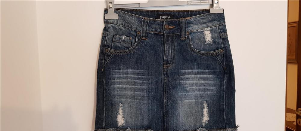 Fusta de blugi denim Motivi, Papaya, Yessica si Kenvelo