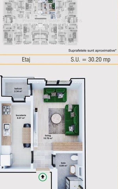 Garsoniera Decomandata Militari Residence