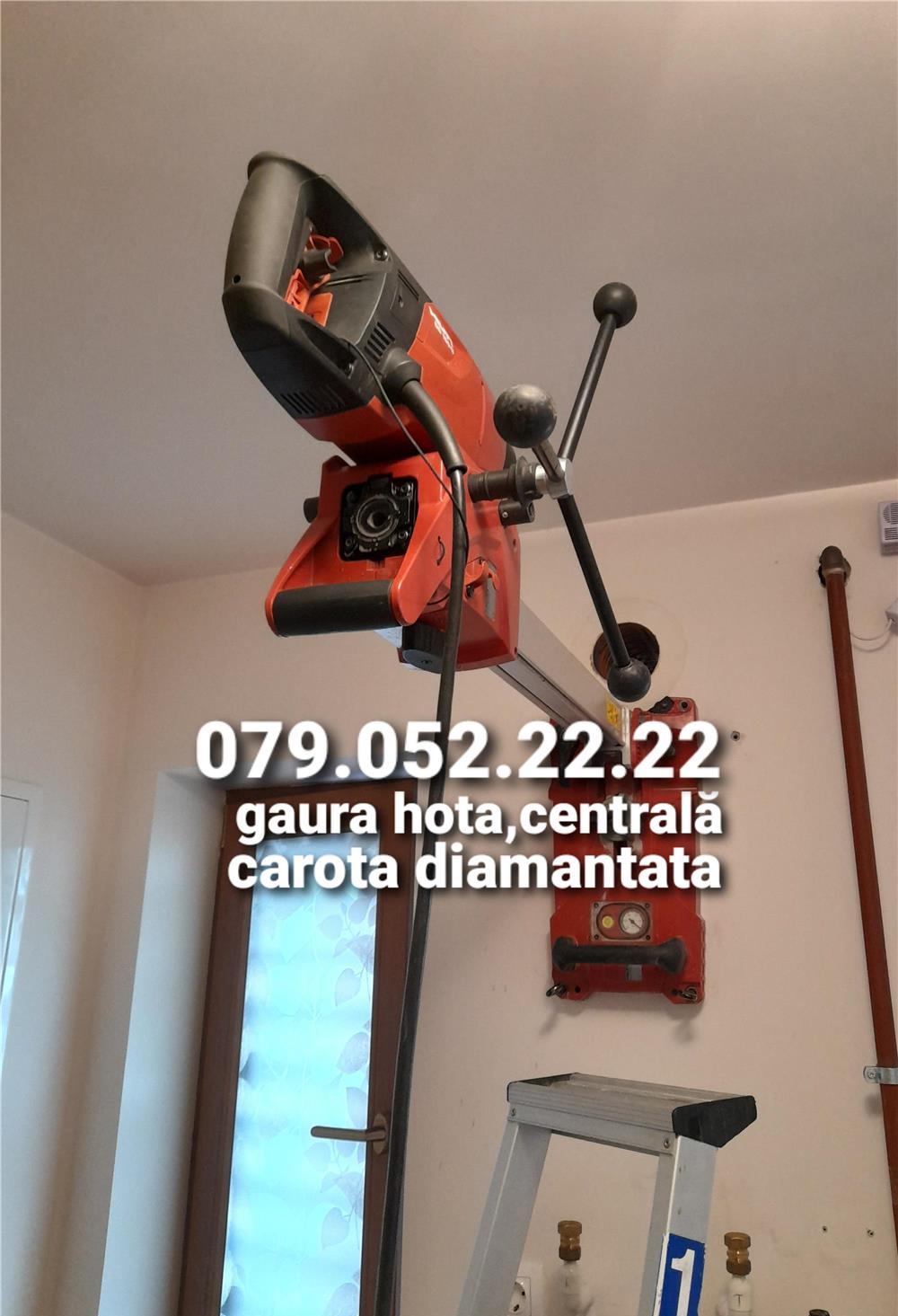 gaura hota,carotare beton,centrala,horn,ventilație,tai,sparg,decupez,șliț,șanț ,instalații 41-350 mm