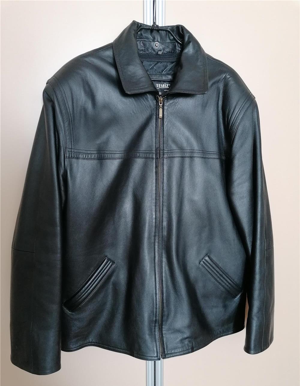 Geaca neagra de piele