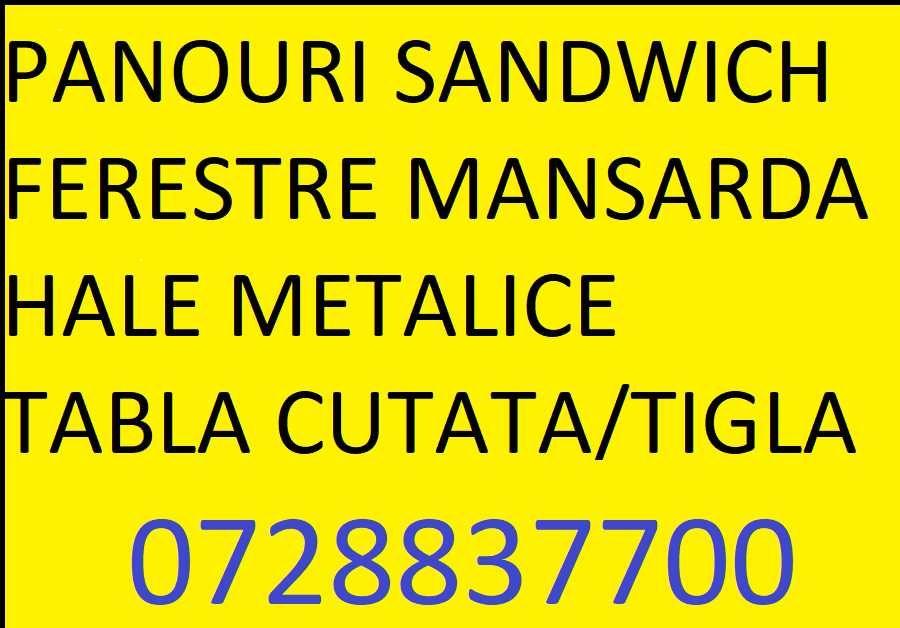 Hale metalice , panouri sandwich , profile hala