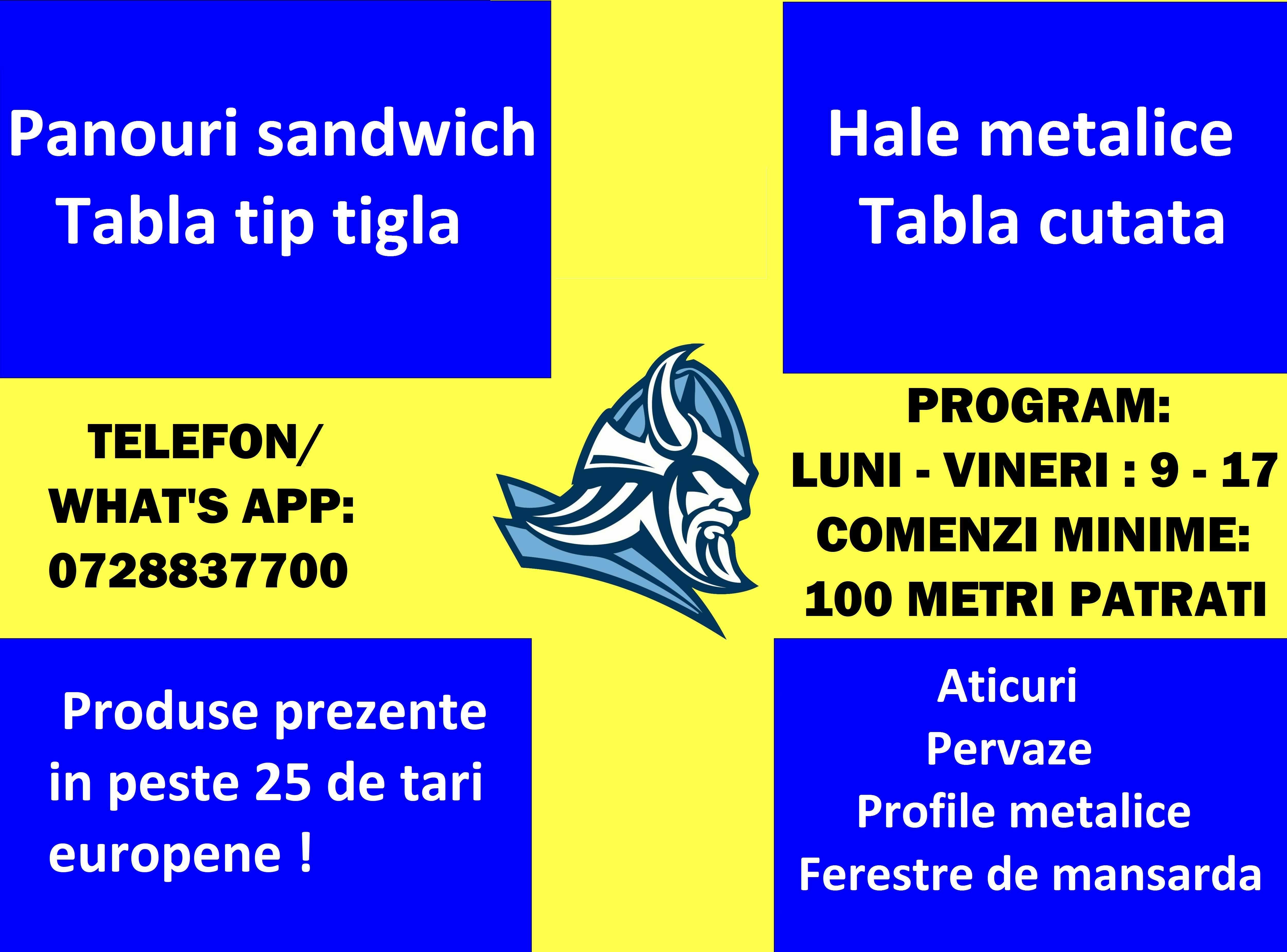 Hale metalice , panouri sandwich , profile hala