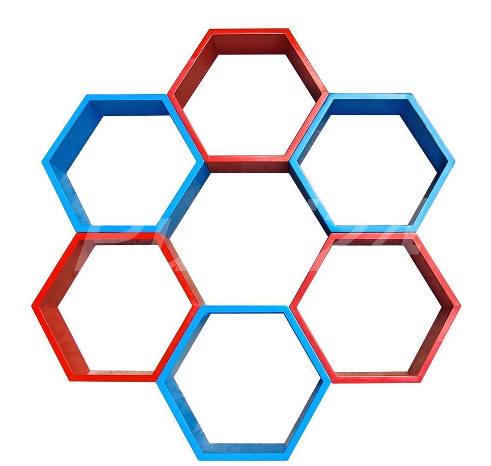 Hexagon tip fagure, raft, etajera