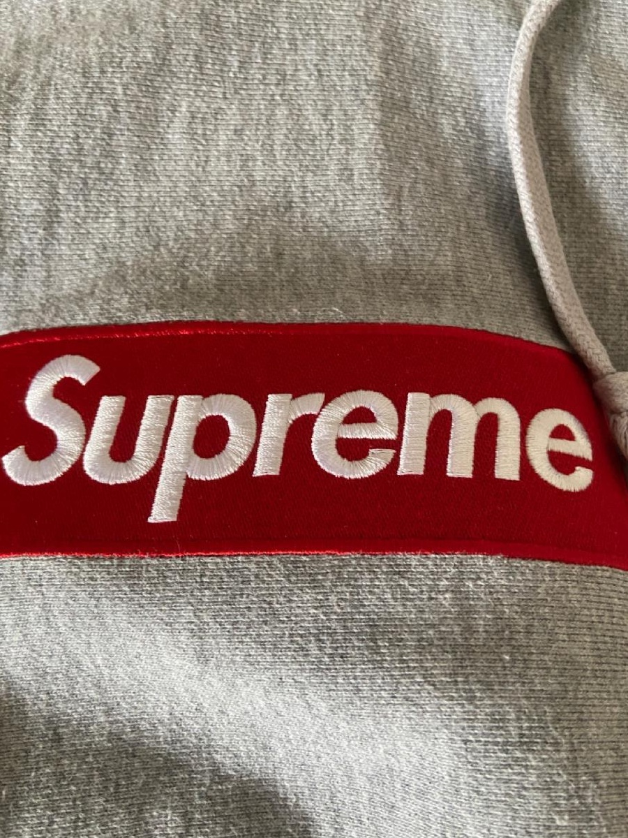 hoodie Supreme box Logo grey