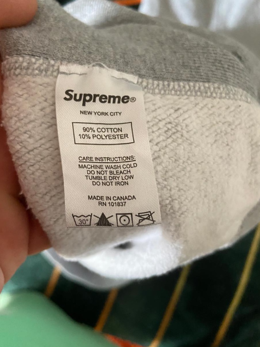 hoodie Supreme box Logo grey